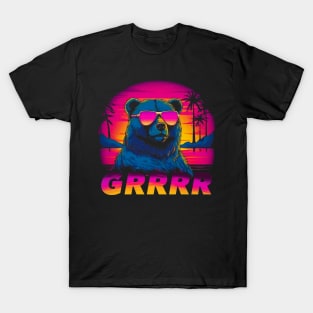 GRRRR Synthwave Bear T-Shirt